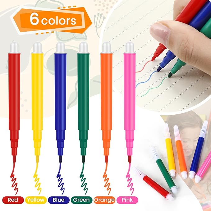 288 Pcs Mini Markers Colored Pen 3.4 Inch Vibrant Colors Portable Short Colored Markers Assorted Multicolor Watercolor Marker Pen for Kids and Adult Glass Office School Supplies (6 Colors)-DeskLoop Office