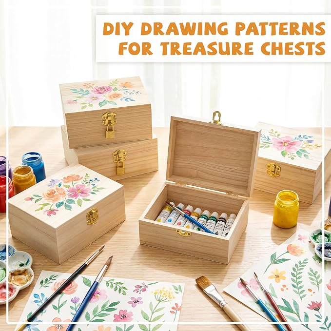 CroBlissful 12 Set 24 Pcs Unfinished Wood Box - Image 3