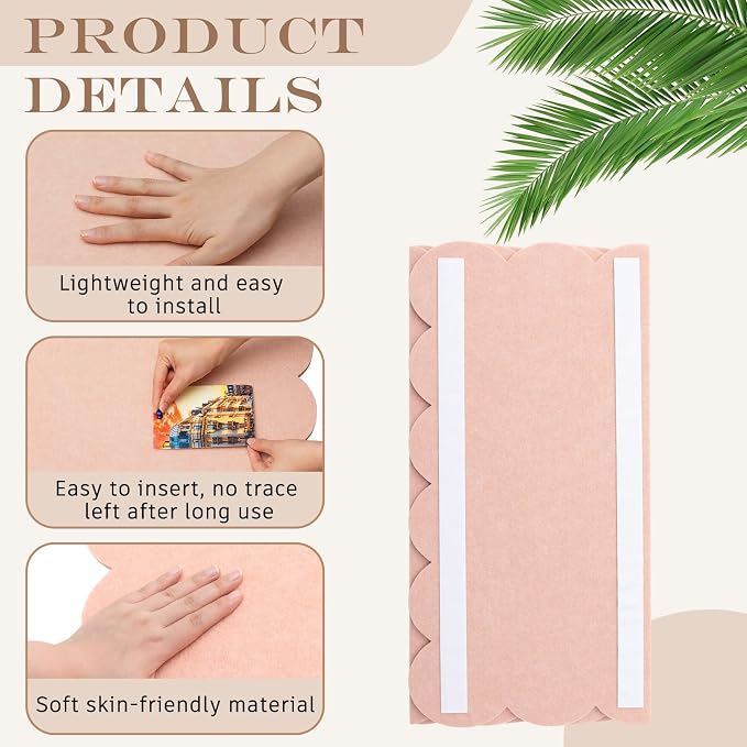 Mooliwe Scalloped Felt Bulletin Board 24 x 18 Inches Foldable Flesh Pink Pin - Image 3