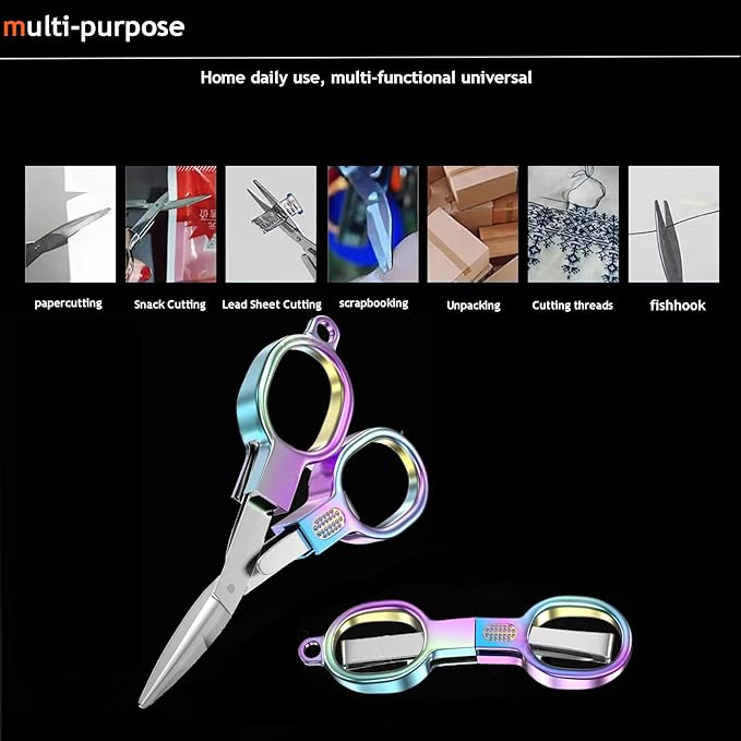 2PCS Folding Scissors, Stainless Steel Safety Portable Mini Travel Small - Image 6