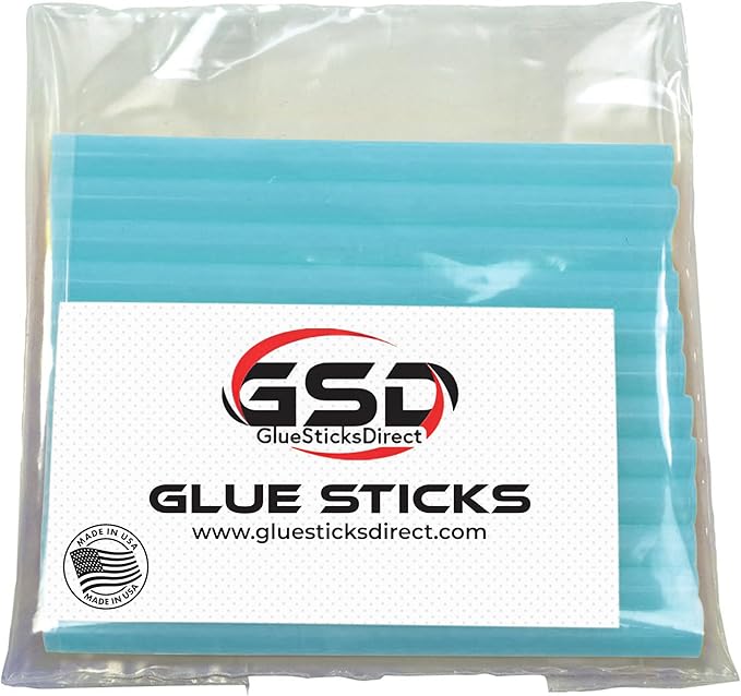Mini Size Hot Melt Glue Sticks for Glue Gun - Bulk 4in Turquoise Glue Sticks - Great for Art Craft Repairs & Compatible w/Most Glue Guns - 5/16" X 4" (24 Sticks) - Made in USA-DeskLoop Office