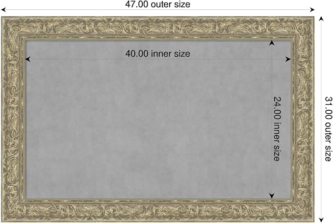 Amanti Art Silver Framed Magnetic Board 31x47 Large Vision Board - Image 2