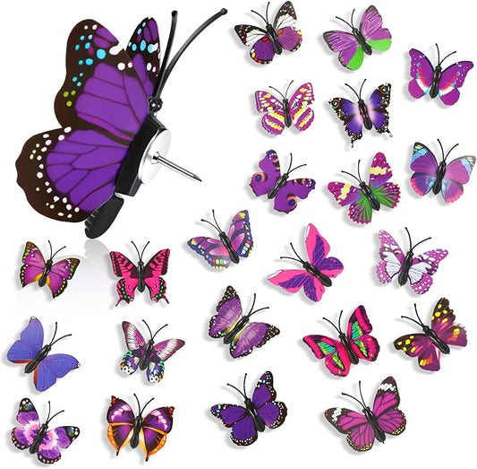 50Packs Purple Butterfly Push Pins Decorative Thumb Tacks Pushpins by GOOZADA