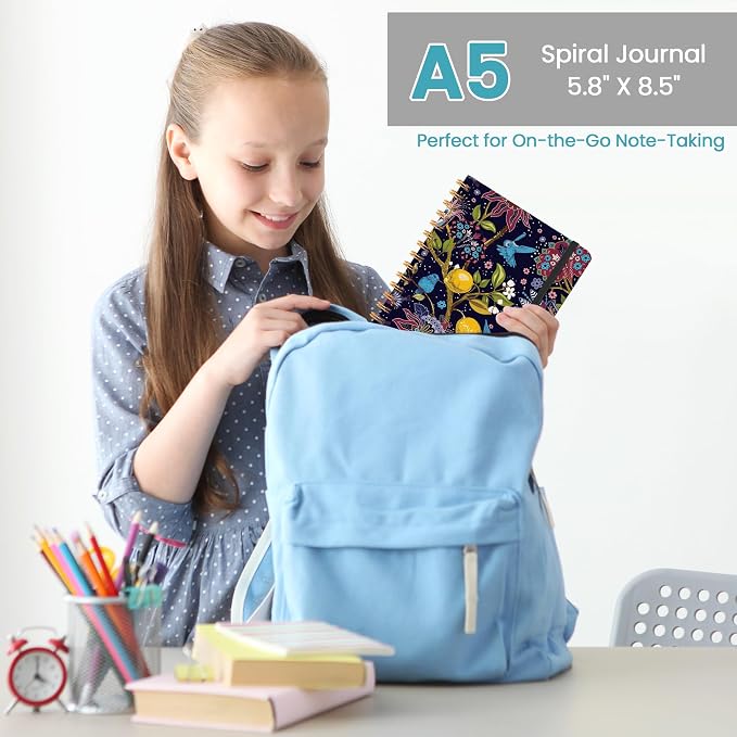 CICPAP Lined Spiral Journal Notebook, A5 College Ruled Notebook - Image 6