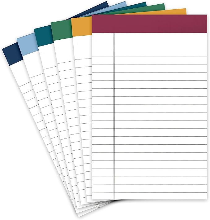 PAPERAGE Lined Legal Pads, 6 Pack, 50 Sheets Each, Wide/Legal Ruled, Note Pads by PAPERAGE