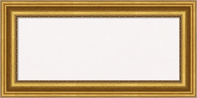Amanti Art White Cork Board for Wall, 18x36 Vision Board with Gold Frame, Medium Corkboard Office Decor for Home Organization, Traditional Corkboard Pinboard to Display Items for Home Organization in-DeskLoop Office