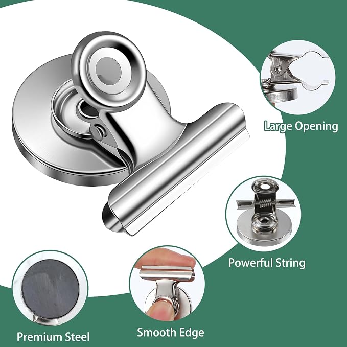 100 Magnetic Clips, Fridge Magnets, Magnet Clips Heavy Duty, Refrigerator - Image 2