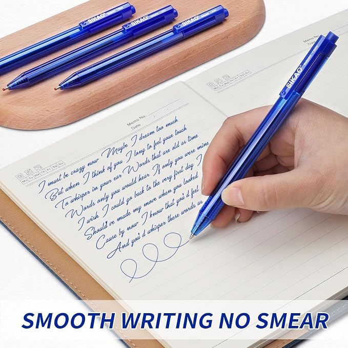Blue Pens Bulk, 60 Pack Retractable Ballpoint Pens Blue Ink | 1.0mm Smooth - Image 5