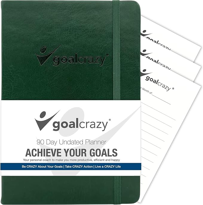 Undated Daily Planner to Achieve Your Goals 2025-2026 by GoalCrazy