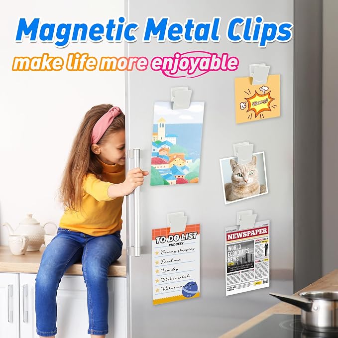 VNDUEEY 24Pcs Whiteboard Magnets, Strong Magnetic Clips Refrigerator Magnet - Image 2