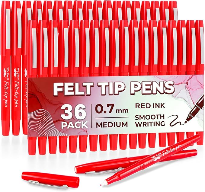 Mr. Pen- Felt Tip Pens, 36 Pack, 0.7 mm, Fast Dry | No Smear, Planner Markers by MrPen