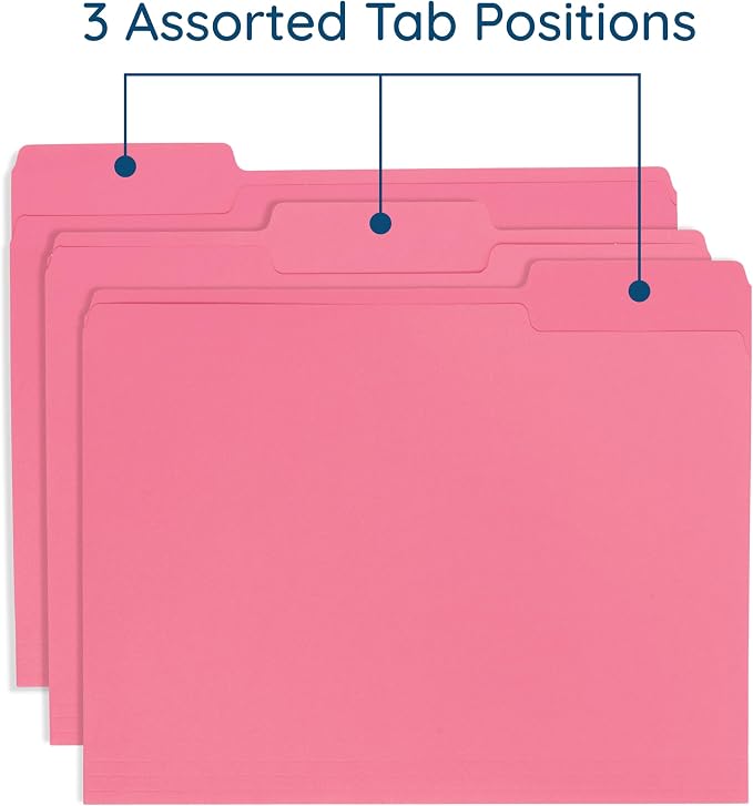 100 Blue Summit Supplies Pink File Folders, Letter Size - Image 4
