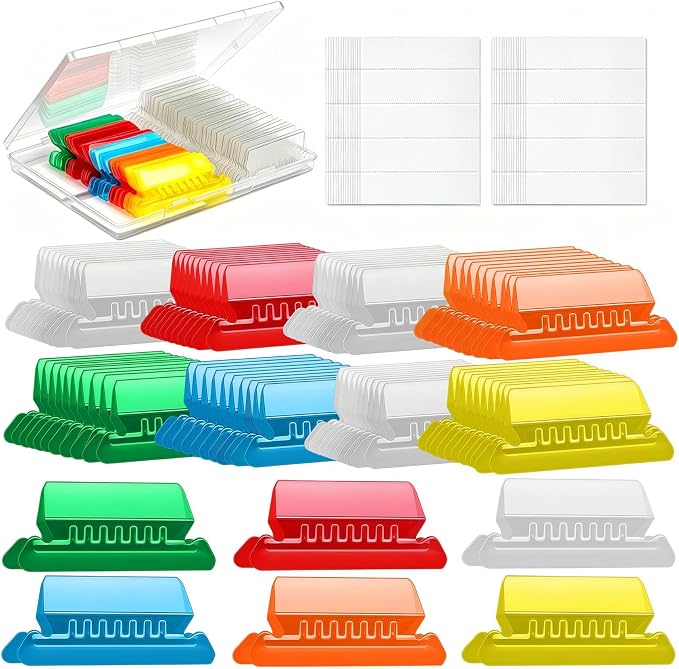 File Folder Tabs, VYNFLICK 80 Sets Multicolor Hanging File Folder Labels Tabs by Unknown