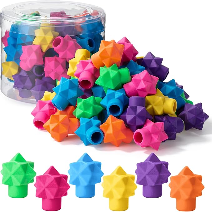 Mr. Pen- Pencil Top Erasers, 48 Pack, Vibrant Colors, Latex-Free | No-Smudge by MrPen