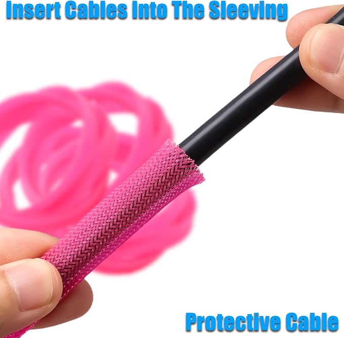 25ft PET Expandable Braided Cable Sleeve 1/2inch Pet Braided Cable Sleeve - Image 4