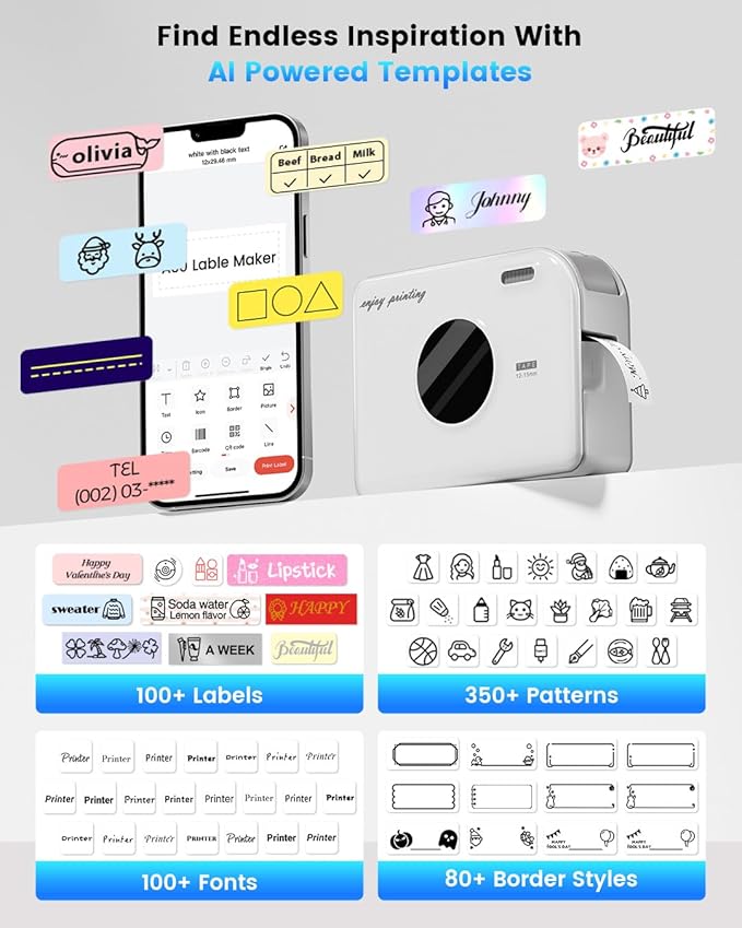 Phomemo A30 Label Maker, Mini Bluetooth Portable Rechargeable Label Maker Machine in/Out Door Use Without Fade Sticker for Home Office Small Business School, Works with Tablet, Phone & PC-DeskLoop Office