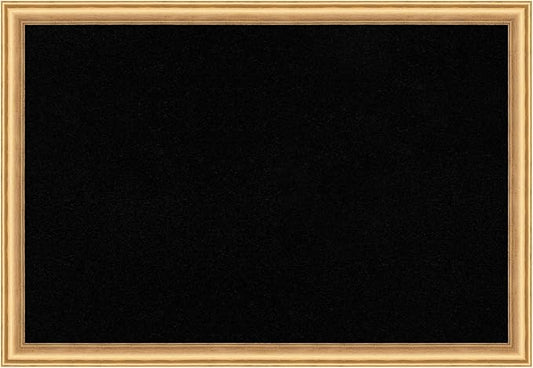 Amanti Art Black Cork Board for Wall, 18x26 Vision Board with Gold Wood Frame, Medium Corkboard Office Decor for Home Organization, Casual Corkboard Pinboard to display items for home organization-DeskLoop Office