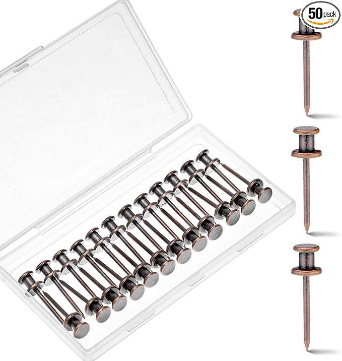 Watersay 50 Pcs Double Headed Picture Hanging Nails Long Push Pins by Unknown
