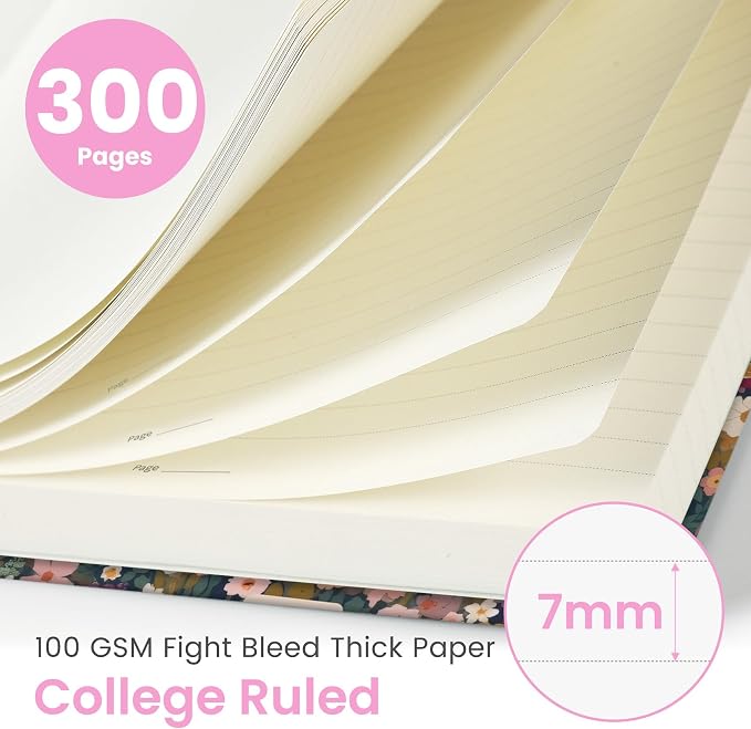 Lined Spiral Notebook Journal for Work, 300 Pages Thick B5 College Ruled - Image 2