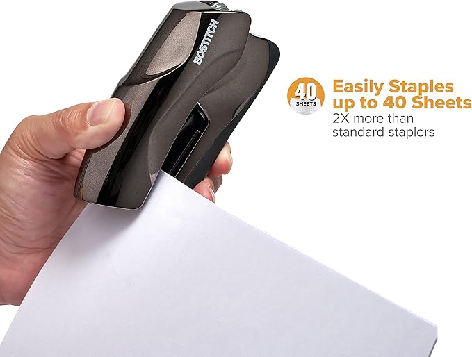 Bostitch Office Heavy Duty Stapler, 40 Sheet Capacity, No Jam, Half Strip - Image 2