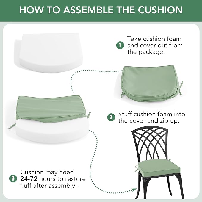 Outdoor Chair Cushions Set of 4: Waterproof & Fade Resistant Patio Furniture - Image 8