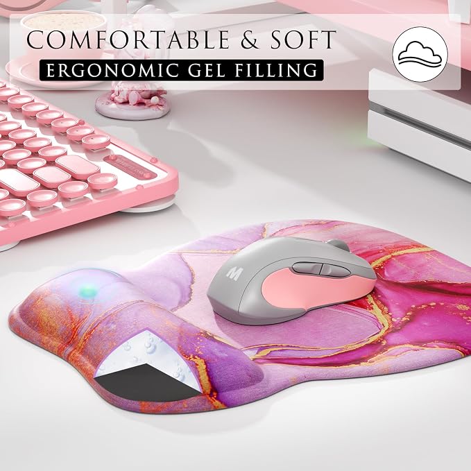 MROCO Ergonomic Mouse Pad with Gel Wrist Rest, 9.4 x 8.1 in, Gel Wrist Comfort - Image 4
