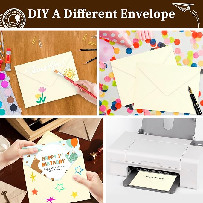 100 Pack A7 Envelopes, Ivory Greeting Card Envelopes Self Seal, 5.24 x 7.24 in - Image 5