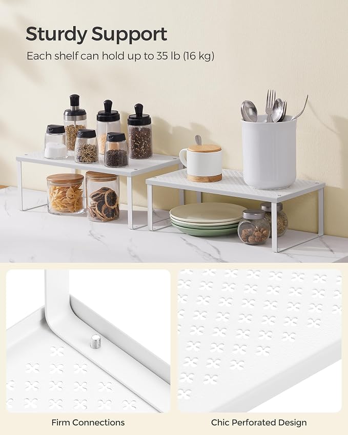 SONGMICS Spice Racks, Countertop Organizers, Shelf Risers, Expandable - Image 4