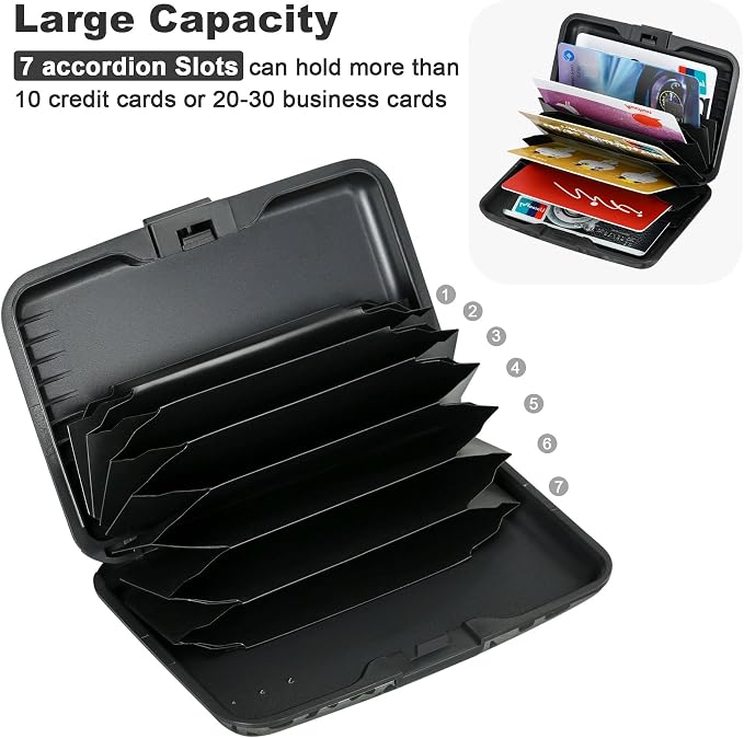 ELFISH Mini RFID Aluminum Wallet Credit Cards Holder Business Card Case Metal - Image 5