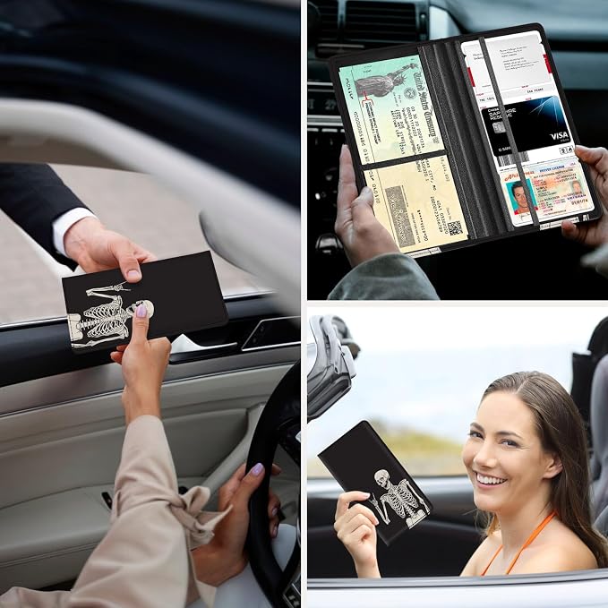 Car Registration and Insurance Holder，Colour Patterns Men Women Car License - Image 3