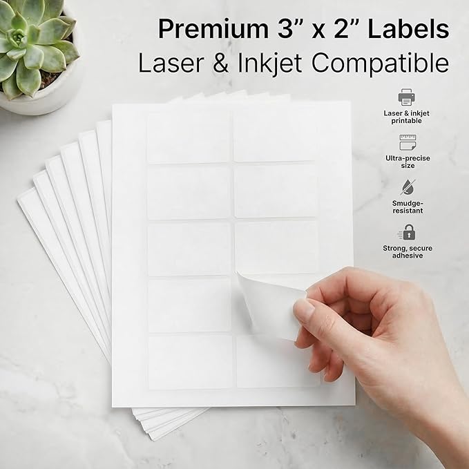 3" X 2" Matte White Printable Shipping Labels Mailing and Address Labels - Image 2