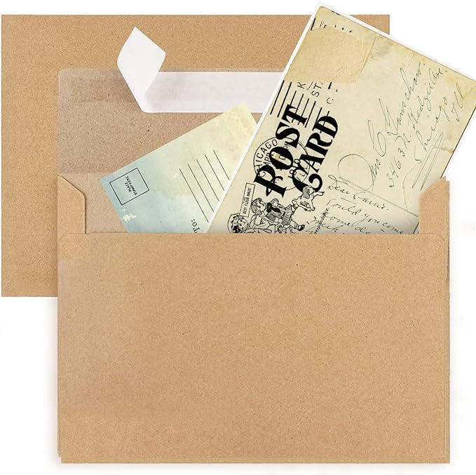 100 Pack Kraft Envelopes,A4 Envelopes,4x6 Envelopes for Invitations,Wedding, Baby Shower,Brown Kraft Envelopes for Personalize Gift Cards, Birthday Party