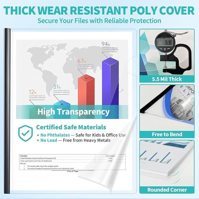 Binditek 40 Pack Clear Report Covers - Image 3