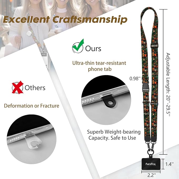 Icycay Phone Lanyard Crossbody, Plant Bookshelf Cell Phone Strap - Image 5