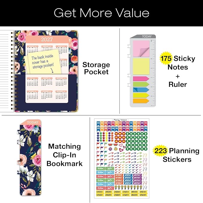 HARDCOVER Academic Year 2026-2027 Planner: 14 Months 8.5"x 11" Daily Weekly - Image 2