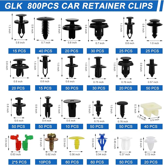 835 PCS Car Push Retainer Clips and Plastic Fasteners Kit - Image 2