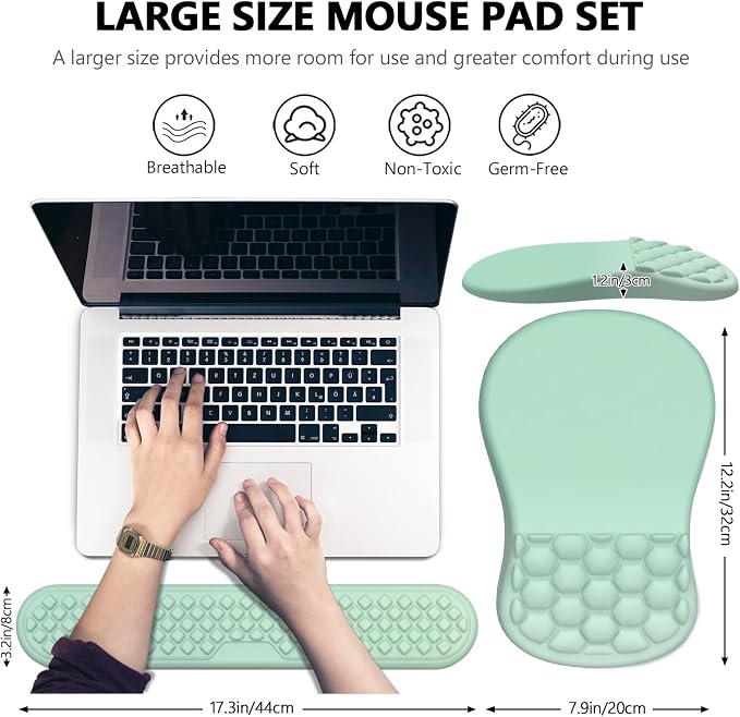 Ergonomic Mouse Pad Wrist Rest, 2 in 1 Keyboard Pad - Image 5
