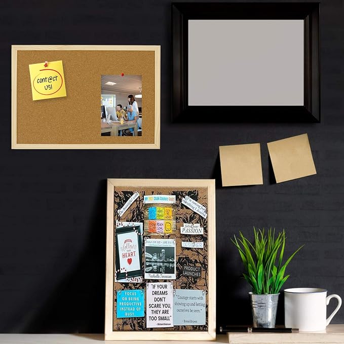 OWLKELA Cork Board 14.6"X 11", Notice Pin Board, Memo Board, Vision Board - Image 6