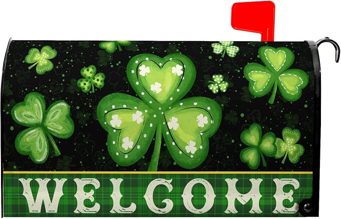 Welcome St Patrick's Day Mailbox Cover Magnetic Standard Size St Patricks Day by farg