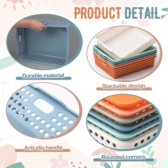 Geetery 6 Pack Classroom Storage Baskets - Image 3