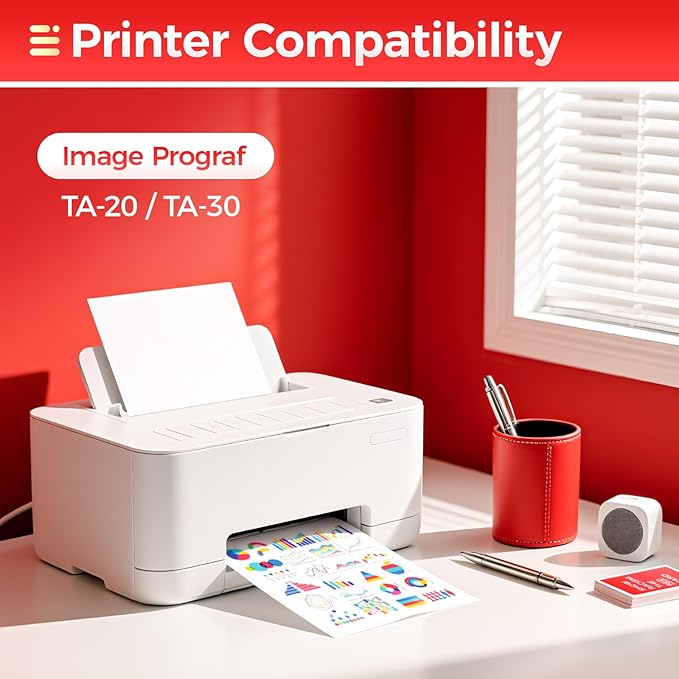 PFI-030 Pigment Ink Tank Kit 5-Pack 55ml High Capacity Replacement for Canon PFI-030 PFI030 Ink Cartridges Compatible for Canon imagePROGRAF TA-20 TA-30 TM-240 TM-340 Printer Black Cyan Yellow Magenta-DeskLoop Office