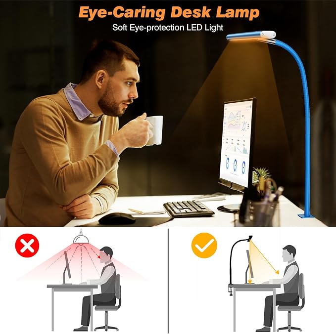 Airlonv LED Desk Lamp for Office Home, Eye-Caring Desk Light - Image 6