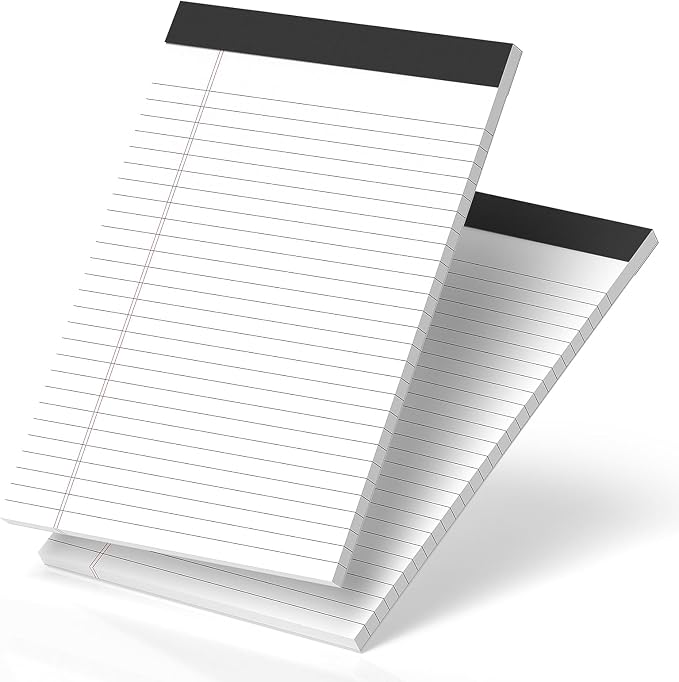 Nichela 2 Pack Legal Pads 8.5 x 11 White Note Pads 8.5 x 11 Notepad Micro by Nichela