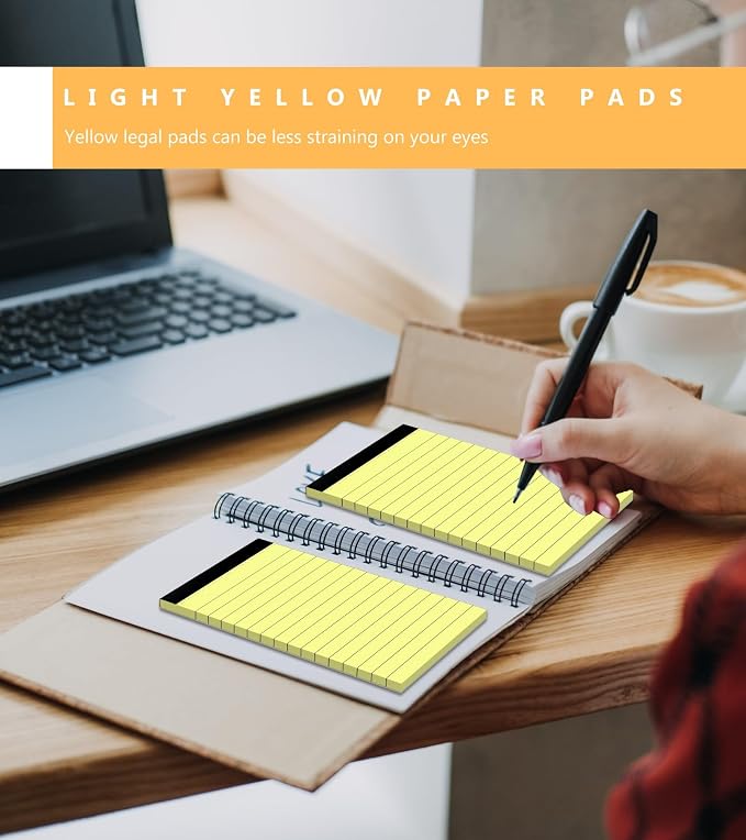 12 Pack Notepads 3x5, Perforated Yellow Memo Pads, 30 Sheets | Thick Paper - Image 4
