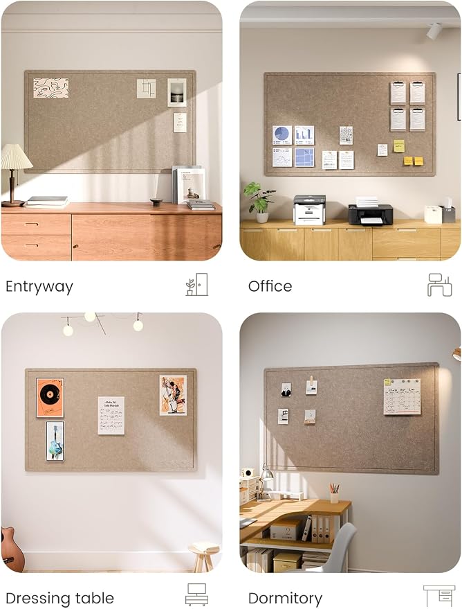 Fluxynara Large Bulletin Board, Foldable Felt Pin Board - Image 7
