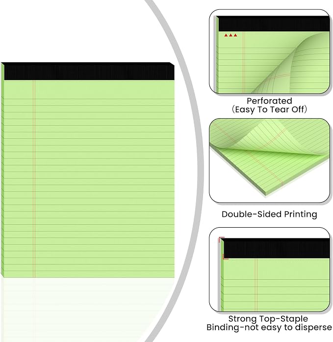 2pcs Legal Pads 8.5 x 11, Notepads 8.5 x 11 Inch, 30 Sheets/Pack, Perforate - Image 3