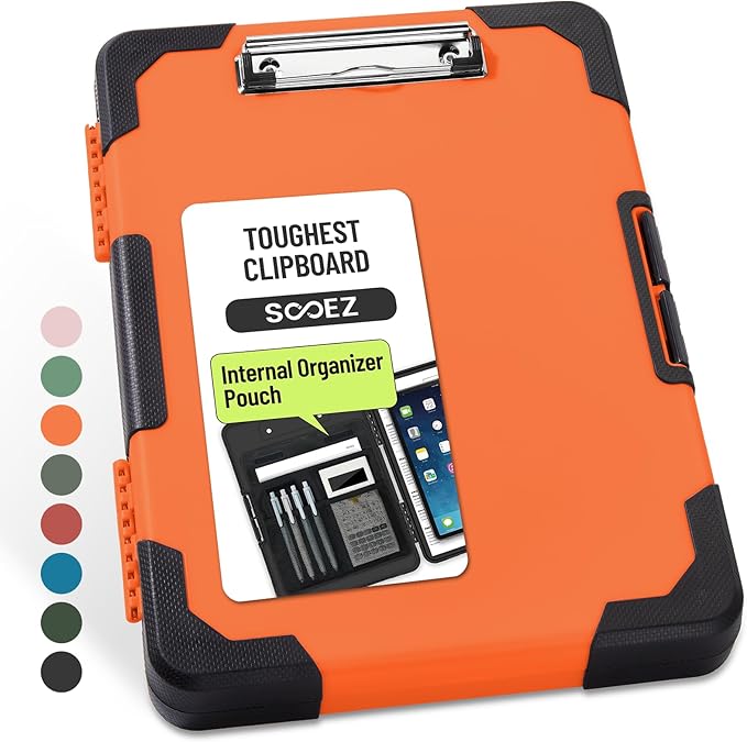 Sooez Toughest Clipboard with Storage, Internal Pen Pouch Included, Letter/ A4 by Sooez