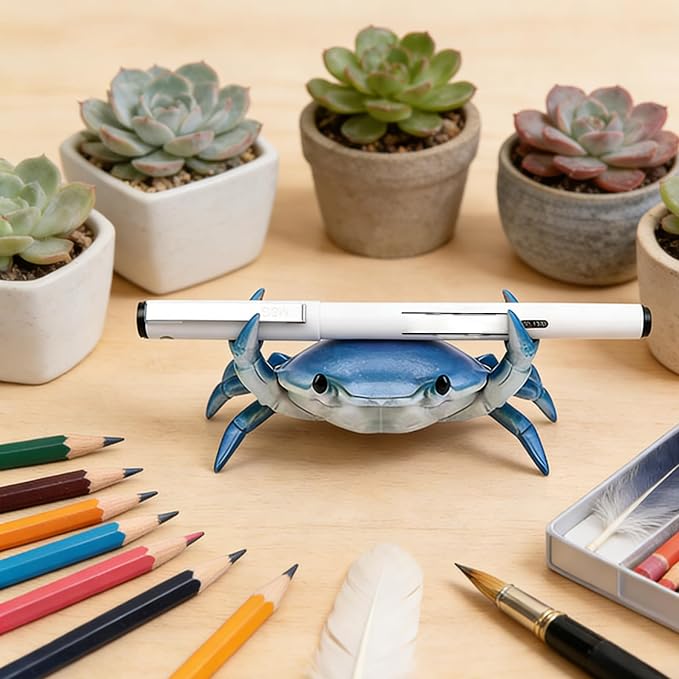 2 Pcs Crab Pen Holder, Creative Weightlifting Desk Crab Pen Holder Stand - Image 6