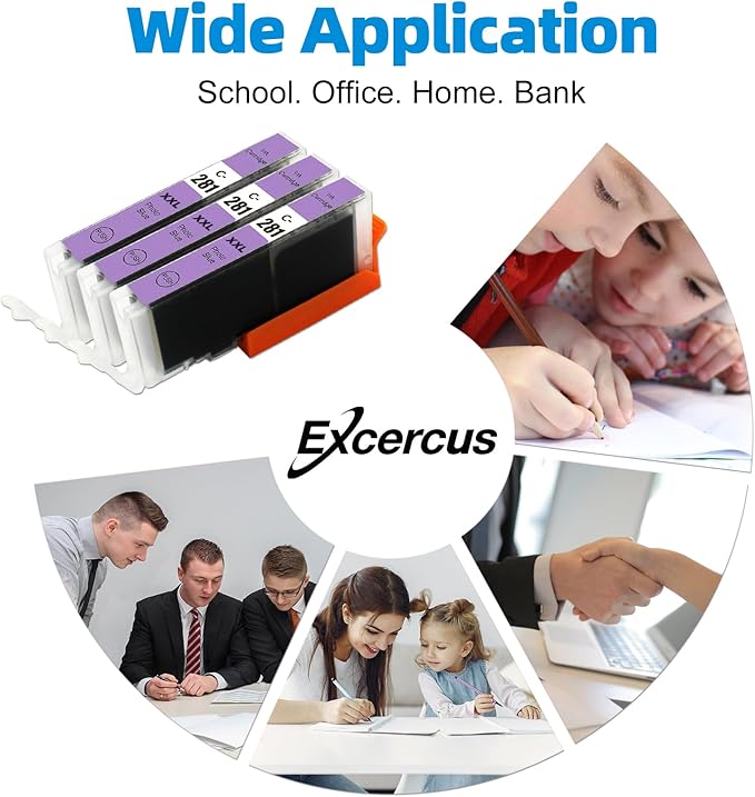 CLI-281 PB Photo Blue Ink Cartridge Replacement for Canon CLI-281XXL 281XXL 281 Ink cartridges Use for Canon PIXMA TS8120 TS8220 TS8320 TS8322 TS9120 Printers(3X CLI-281XXL Photo Blue)-DeskLoop Office