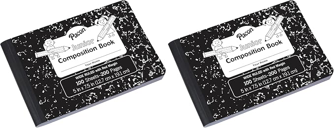 PACON PMMK37090 Junior Composition Book, 5 x 7-1/2 Inches, 3/8 Inch Ruled by Pacon